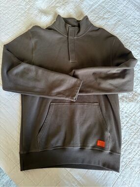 RVCA Men's Quarter-Zip Pullover Hoodie in Brown